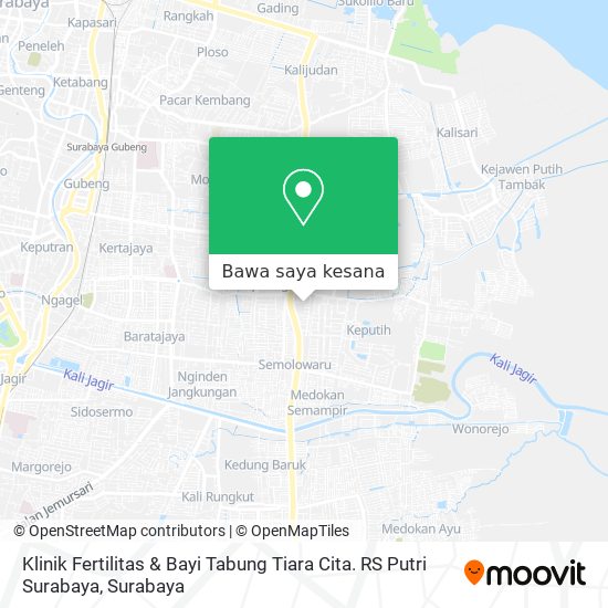 Peta Klinik Fertilitas & Bayi Tabung Tiara Cita. RS Putri Surabaya
