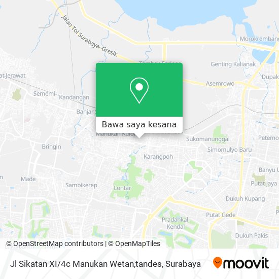 Peta Jl Sikatan XI / 4c Manukan Wetan,tandes