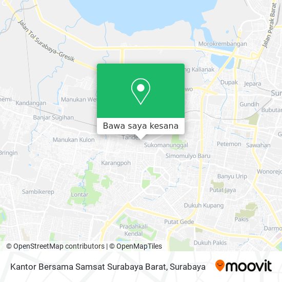 Peta Kantor Bersama Samsat Surabaya Barat