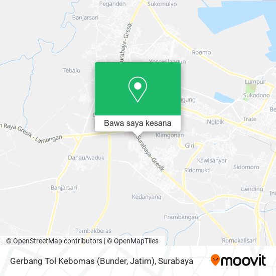 Peta Gerbang Tol Kebomas (Bunder, Jatim)