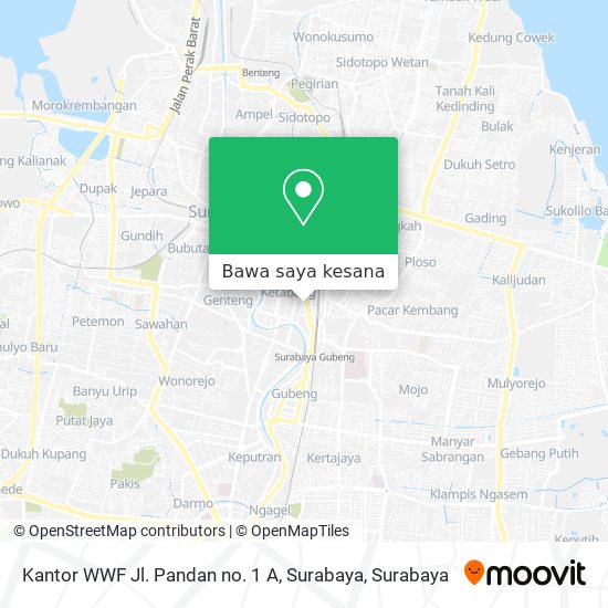 Peta Kantor WWF Jl. Pandan no. 1 A, Surabaya
