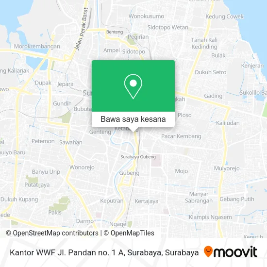 Peta Kantor WWF Jl. Pandan no. 1 A, Surabaya