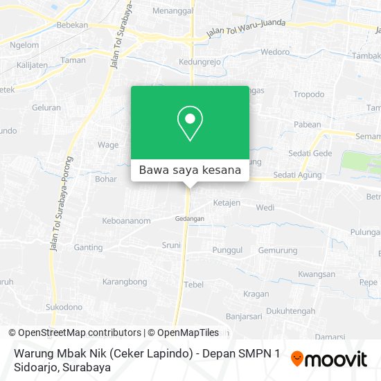 Peta Warung Mbak Nik (Ceker Lapindo) - Depan SMPN 1 Sidoarjo