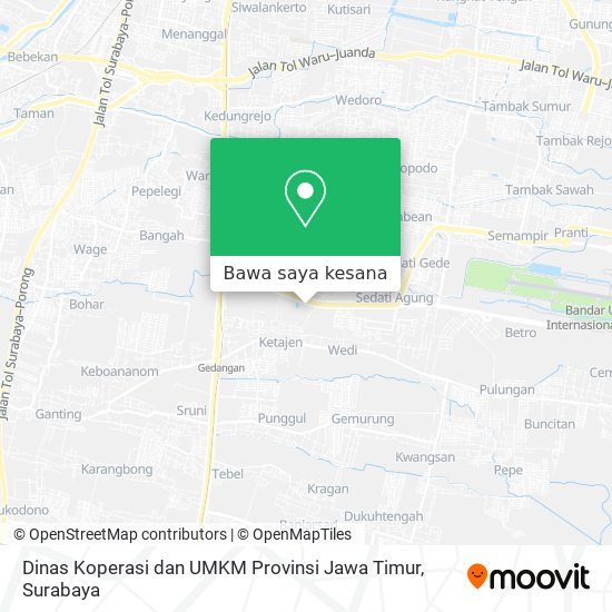 Peta Dinas Koperasi dan UMKM Provinsi Jawa Timur