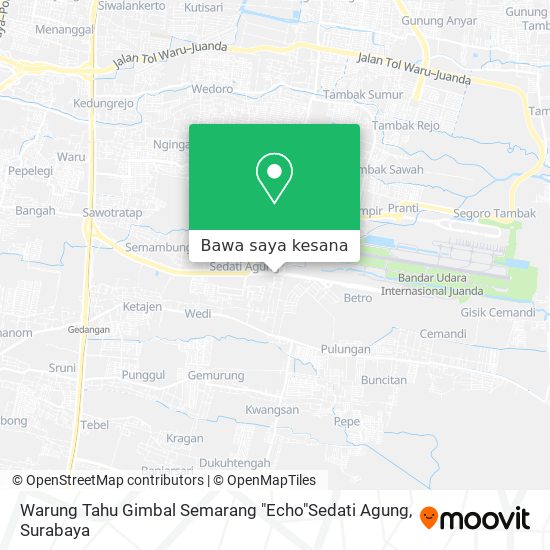 Peta Warung Tahu Gimbal Semarang "Echo"Sedati Agung