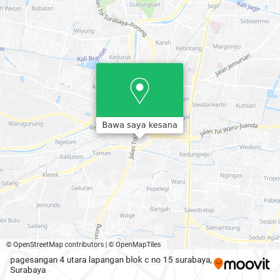 Peta pagesangan 4 utara lapangan blok c no 15 surabaya