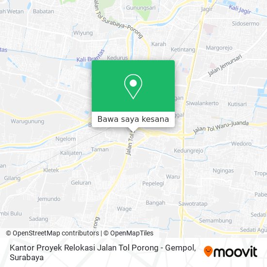 Peta Kantor Proyek Relokasi Jalan Tol Porong - Gempol