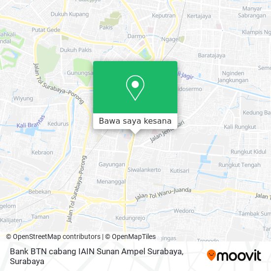 Peta Bank BTN cabang IAIN Sunan Ampel Surabaya