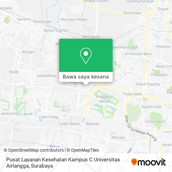 Peta Pusat Layanan Kesehatan Kampus C Universitas Airlangga