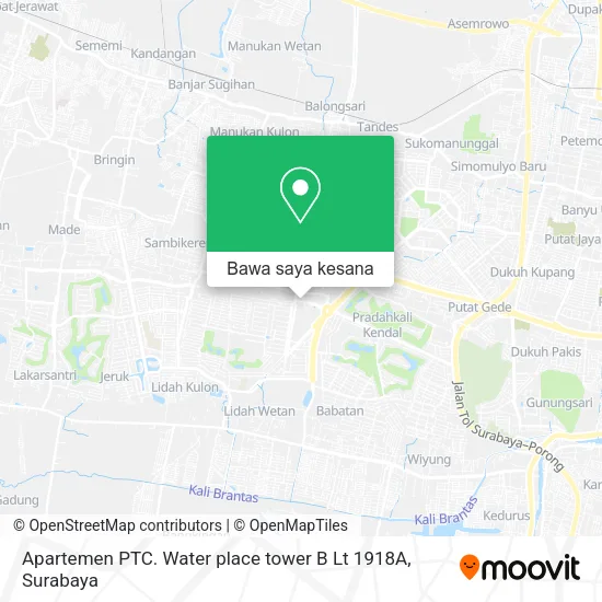 Peta Apartemen PTC. Water place tower B Lt 1918A