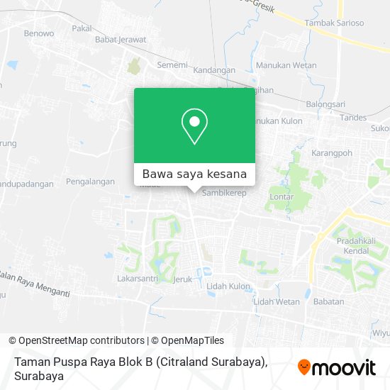 Peta Taman Puspa Raya Blok B (Citraland Surabaya)