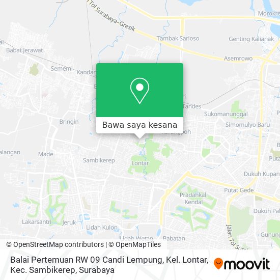 Peta Balai Pertemuan RW 09 Candi Lempung, Kel. Lontar, Kec. Sambikerep