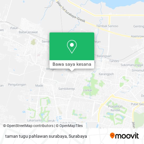 Peta taman tugu pahlawan surabaya