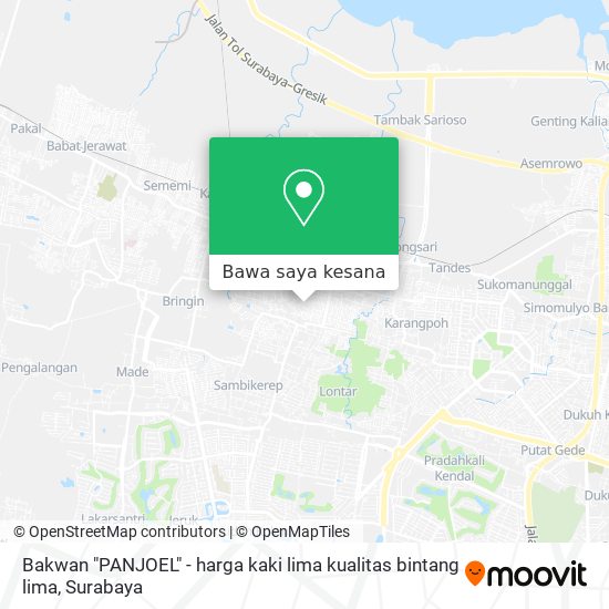Peta Bakwan "PANJOEL" - harga kaki lima kualitas bintang lima