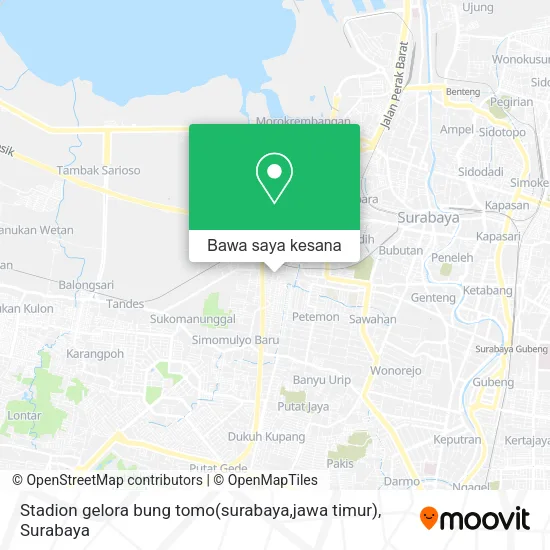 Peta Stadion gelora bung tomo(surabaya,jawa timur)