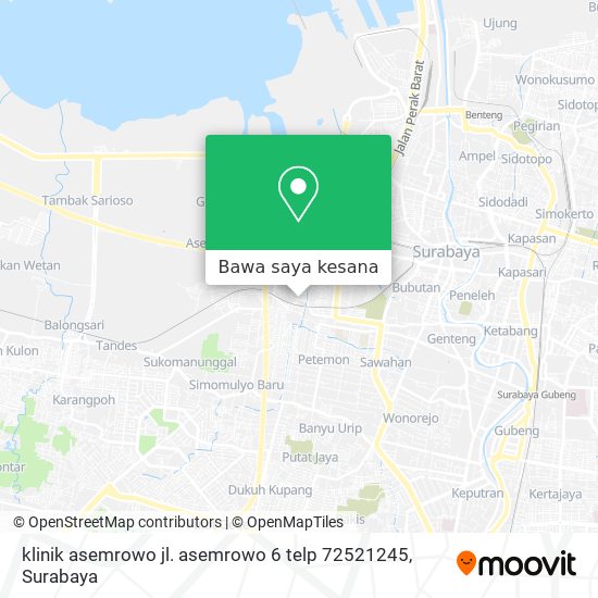 Peta klinik asemrowo jl. asemrowo 6 telp 72521245