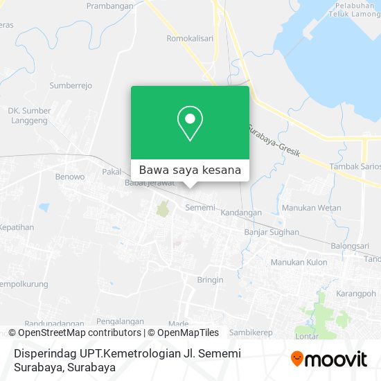 Peta Disperindag UPT.Kemetrologian Jl. Sememi Surabaya