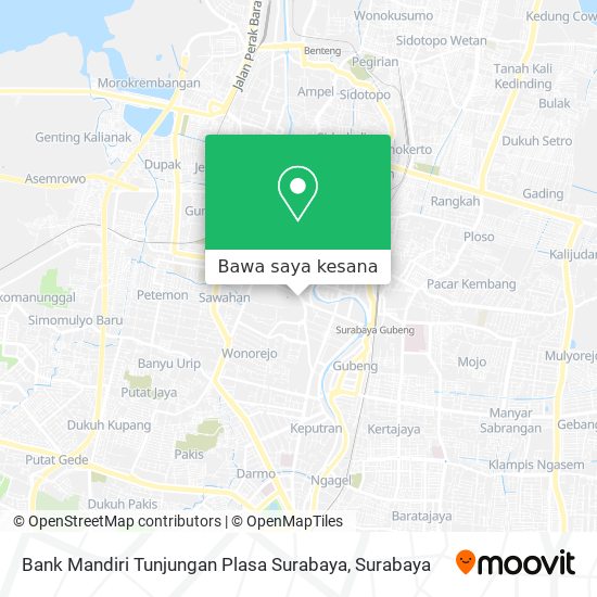 Peta Bank Mandiri Tunjungan Plasa Surabaya