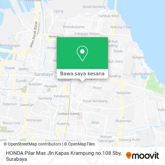 Peta HONDA Pilar Mas Jln.Kapas Krampung no.108 Sby