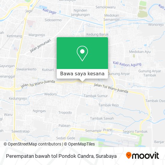 Peta Perempatan bawah tol Pondok Candra