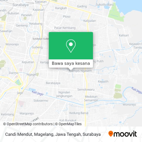 Peta Candi Mendut, Magelang, Jawa Tengah