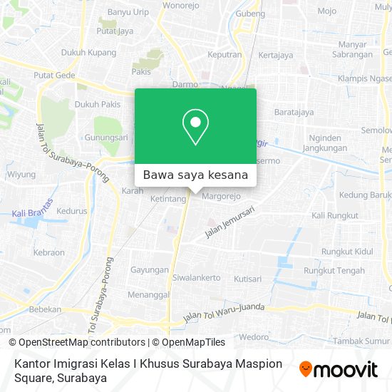 Peta Kantor Imigrasi Kelas I Khusus Surabaya Maspion Square