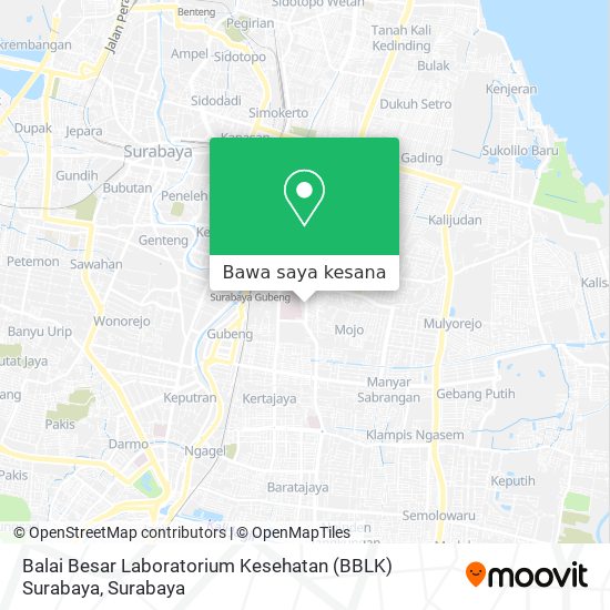 Peta Balai Besar Laboratorium Kesehatan (BBLK) Surabaya