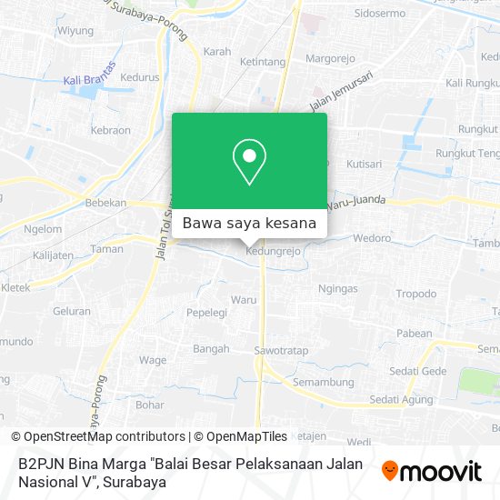 Peta B2PJN Bina Marga "Balai Besar Pelaksanaan Jalan Nasional V"