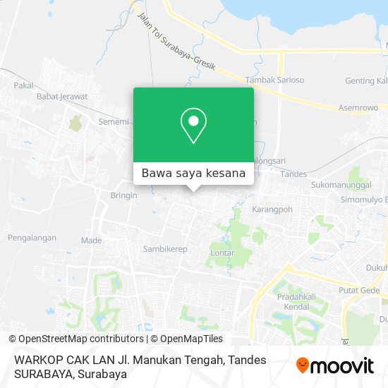 Peta WARKOP CAK LAN Jl. Manukan Tengah, Tandes SURABAYA
