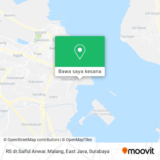 Peta RS dr.Saiful Anwar, Malang, East Java