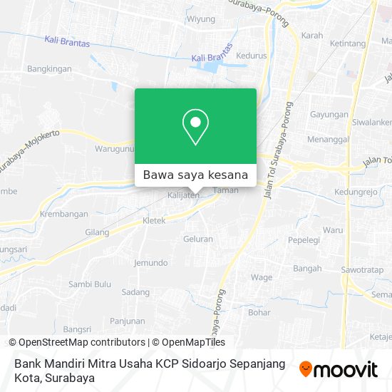 Peta Bank Mandiri Mitra Usaha KCP Sidoarjo Sepanjang Kota