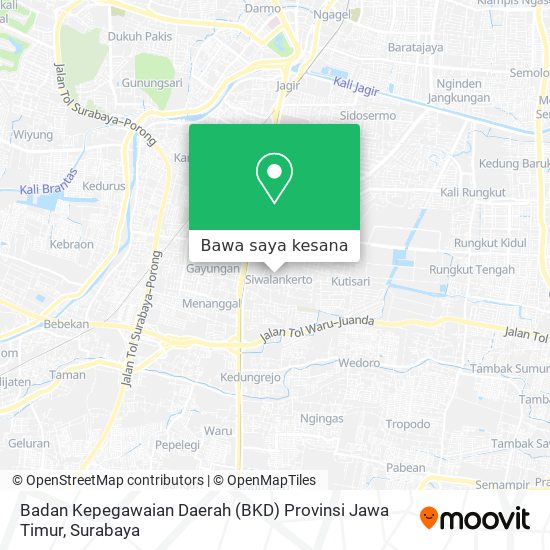 Peta Badan Kepegawaian Daerah (BKD) Provinsi Jawa Timur