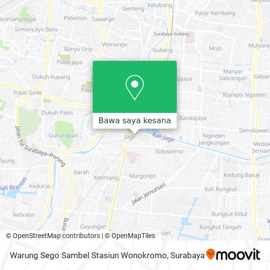 Peta Warung Sego Sambel Stasiun Wonokromo