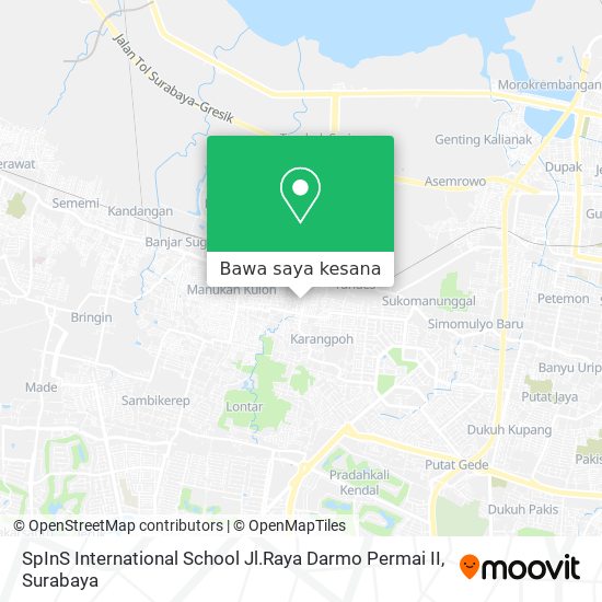 Peta SpInS International School Jl.Raya Darmo Permai II