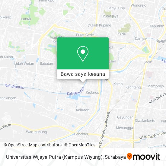 Peta Universitas Wijaya Putra (Kampus Wiyung)