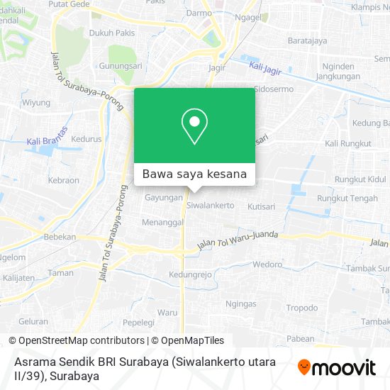 Peta Asrama Sendik BRI Surabaya (Siwalankerto utara II / 39)
