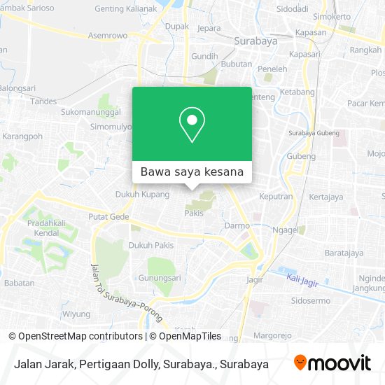 Peta Jalan Jarak, Pertigaan Dolly, Surabaya.