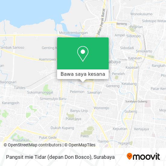 Peta Pangsit mie Tidar (depan Don Bosco)