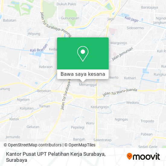 Peta Kantor Pusat UPT Pelatihan Kerja Surabaya