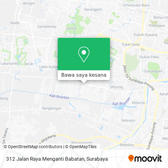 Peta 312 Jalan Raya Menganti Babatan