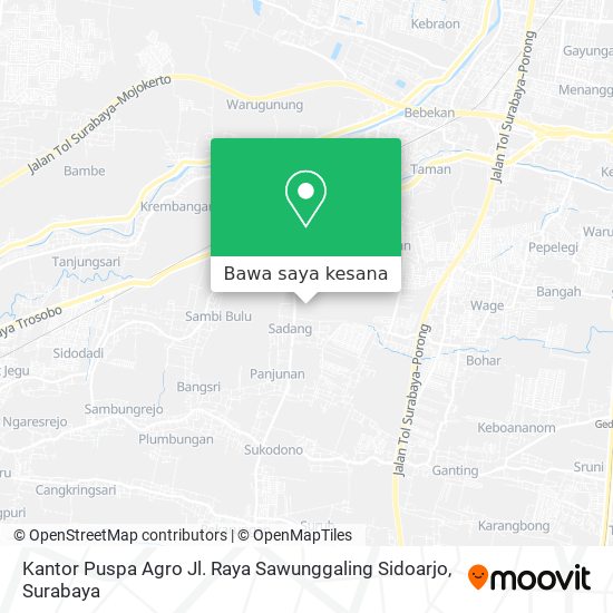 Peta Kantor Puspa Agro Jl. Raya Sawunggaling Sidoarjo