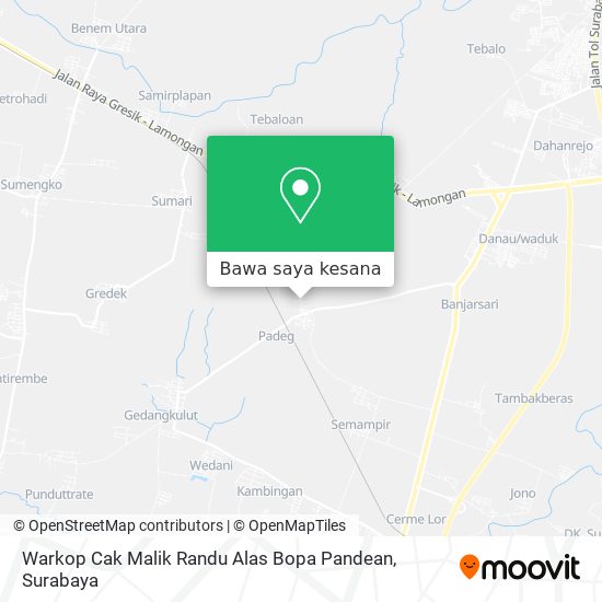 Peta Warkop Cak Malik Randu Alas Bopa Pandean