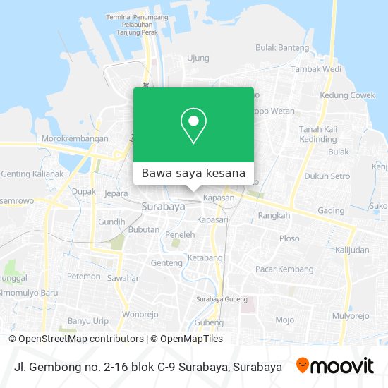 Peta Jl. Gembong no. 2-16 blok C-9 Surabaya