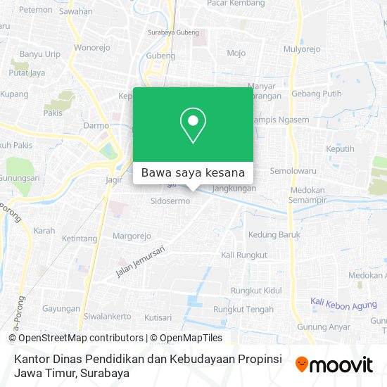 Peta Kantor Dinas Pendidikan dan Kebudayaan Propinsi Jawa Timur