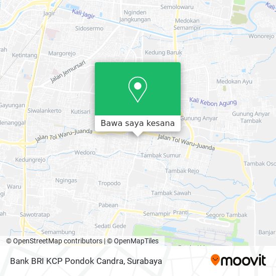 Peta Bank BRI KCP Pondok Candra