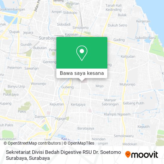 Peta Sekretariat Divisi Bedah Digestive RSU Dr. Soetomo Surabaya