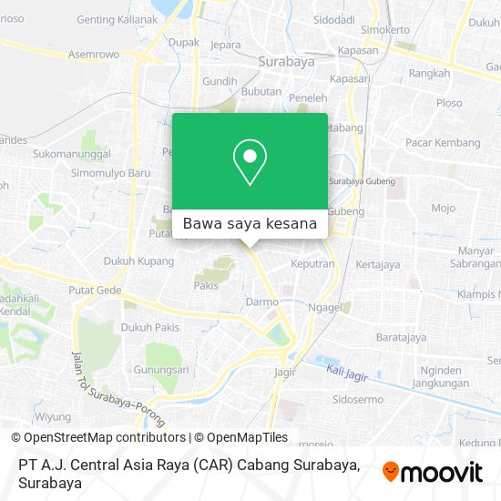 Peta PT A.J. Central Asia Raya (CAR) Cabang Surabaya