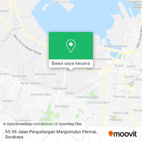 Peta 55-56 Jalan Pergudangan Margomulyo Permai