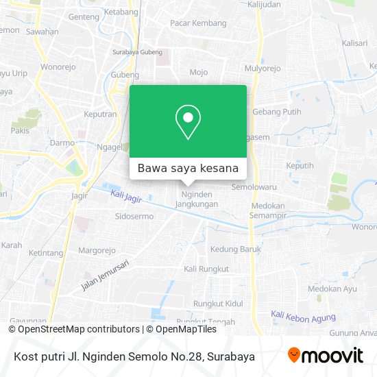 Peta Kost putri Jl. Nginden Semolo No.28