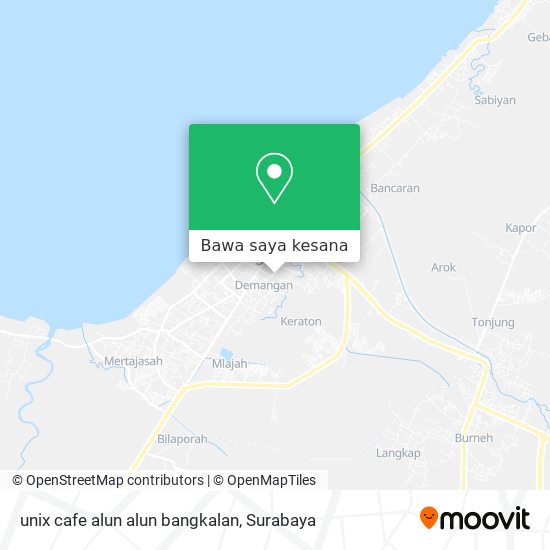 Peta unix cafe alun alun bangkalan